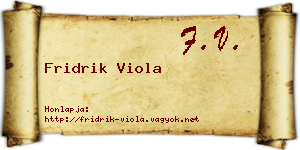 Fridrik Viola névjegykártya